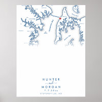 Kent Island MD Wedding Modern Guest Book Poster