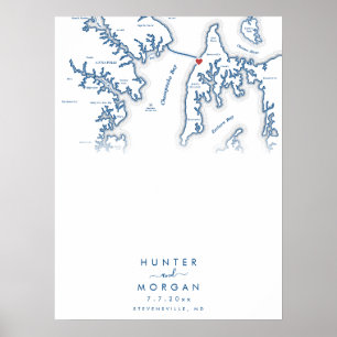 Kent Island MD Wedding Modern Guest Book Poster
