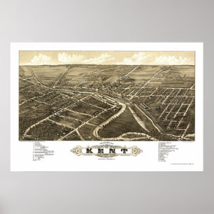 Kent, OH Panoramic Map - 1882 Poster