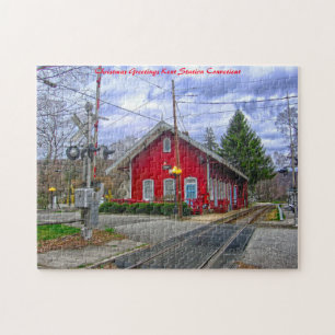 Kent  Station Connecticut. Christmas Greetings Jigsaw Puzzle