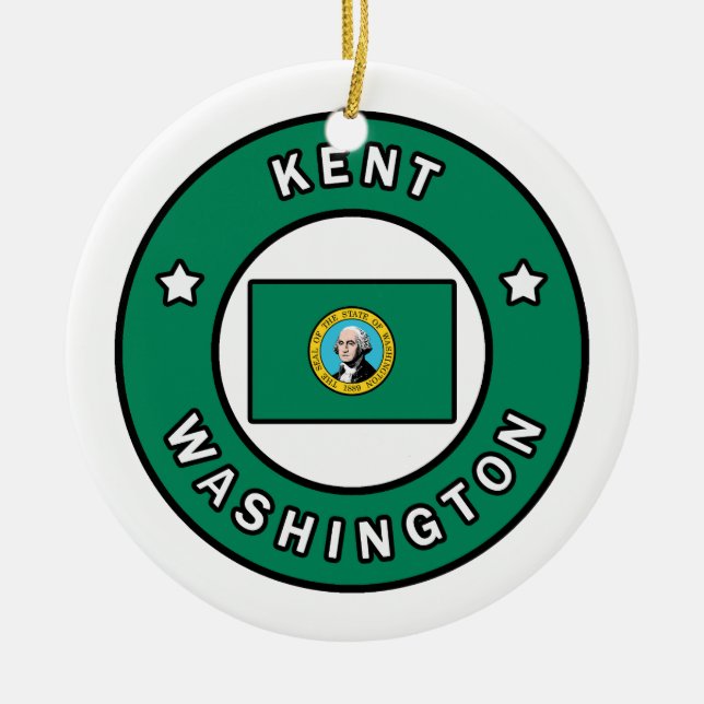 Kent Washington Ceramic Tree Decoration (Front)