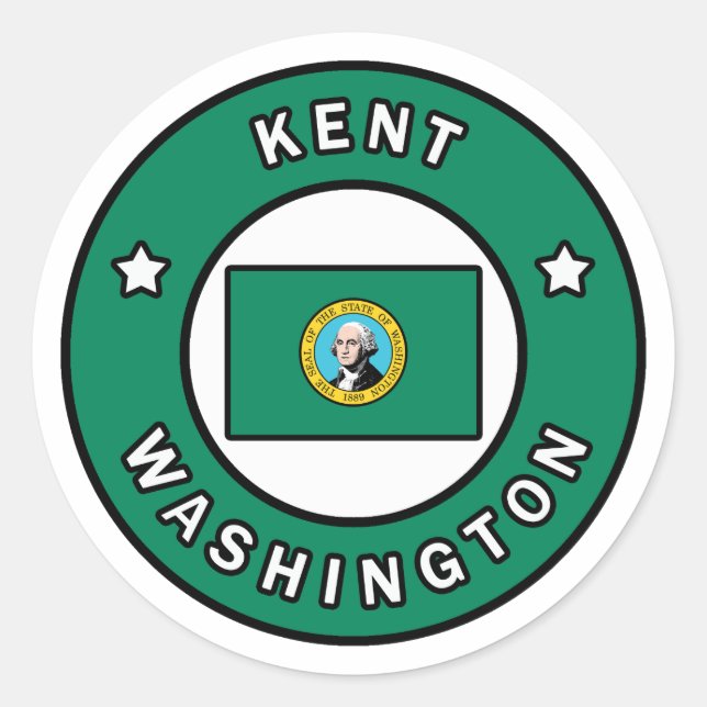 Kent Washington Classic Round Sticker (Front)