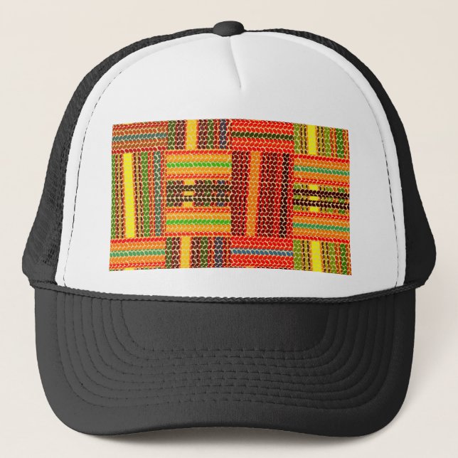 kente african print trucker hat (Front)