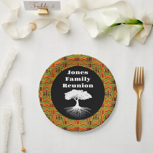 Kente Black Family Reunion Paper Plate (Wedding)
