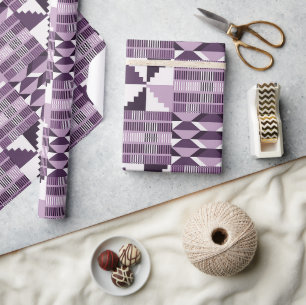 Kente Block - Smoky Plum Wrapping Paper