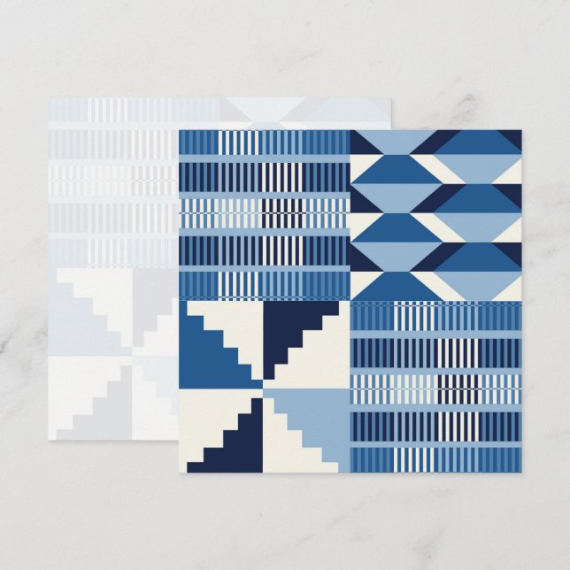 Kente Block - Soft Indigo Flat Card (Front/Back)