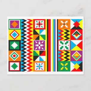 Kente Cloth Pattern African Tribal Print Postcard