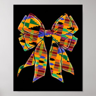 Kente Coquette Bow Black History Month African Ame Poster