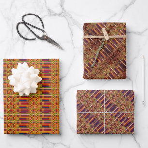 Kente Ethnic Pattern – Vibrant African Textile  Wrapping Paper Sheet