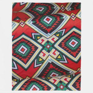Kente Geometric Tapestry Fleece Blanket