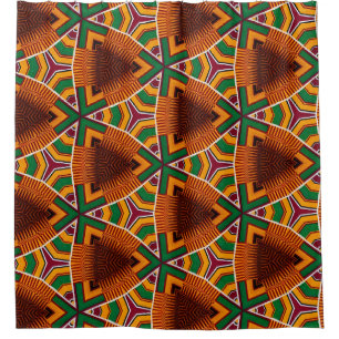 Kente Geometrics Keanza Afrocentric Shower Curtain