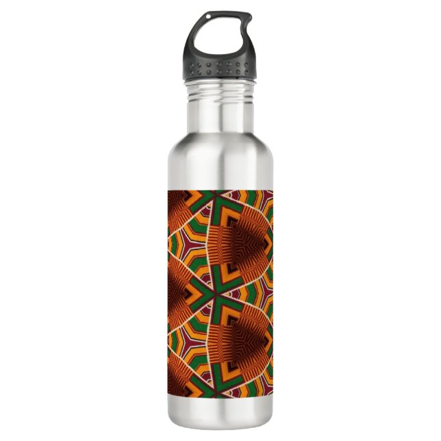 Kente Geometrics Kwanza  Afrocentric  710 Ml Water Bottle (Front)