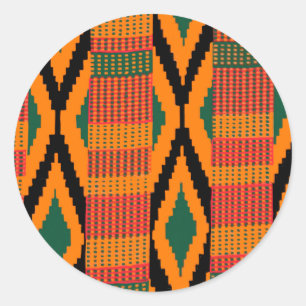 Kente Pattern Classic Round Sticker