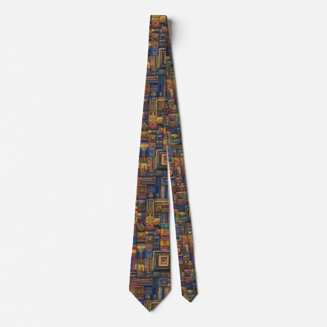 Kente Pattern in 8-bit, Tie (Front)