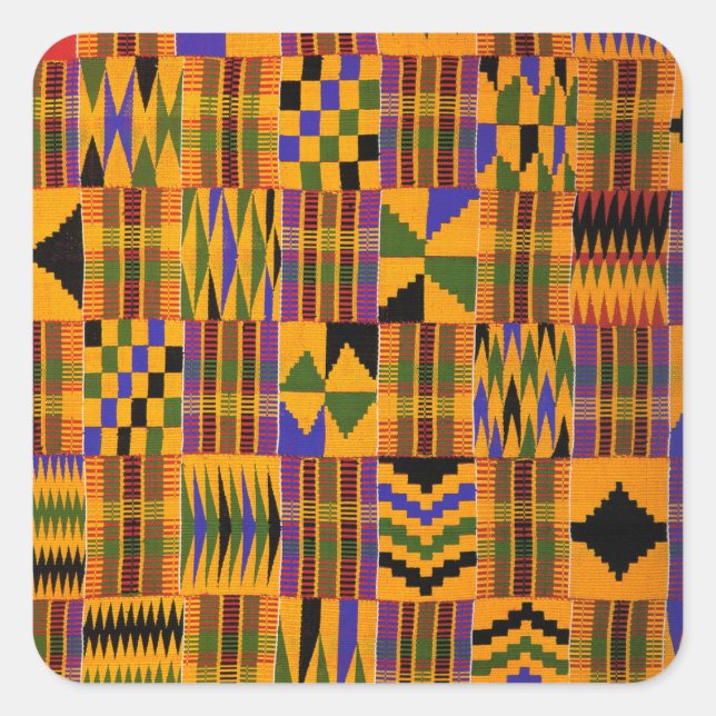 kente square sticker (Front)
