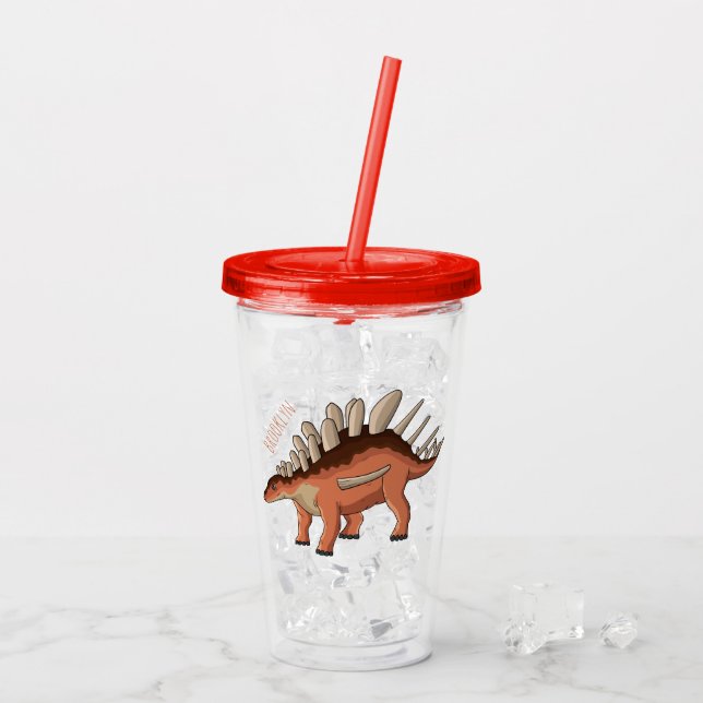 Kentrosaurus cartoon illustration  acrylic tumbler (Back Ice)