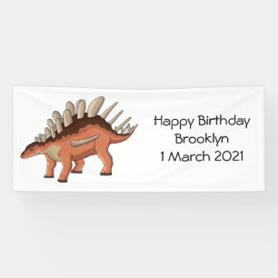 Kentrosaurus cartoon illustration banner