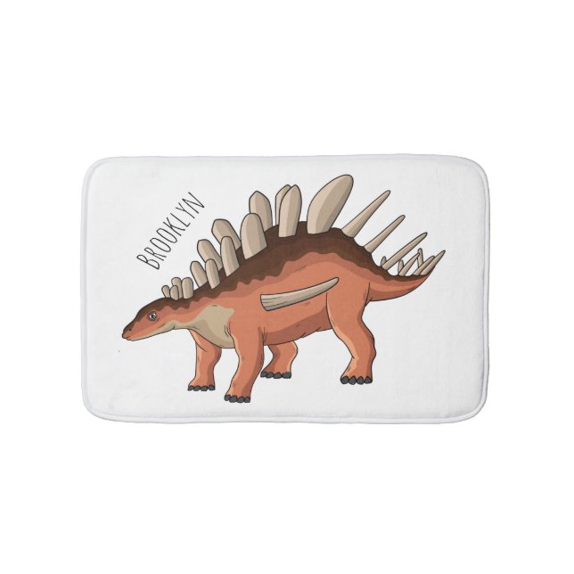 Kentrosaurus cartoon illustration bath mat (Front)
