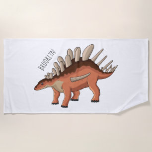 Kentrosaurus cartoon illustration beach towel