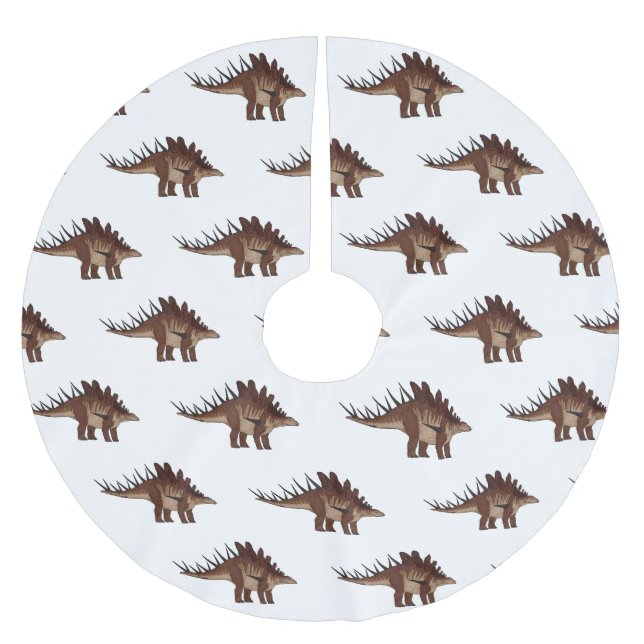 Kentrosaurus cartoon illustration  brushed polyester tree skirt (Front)