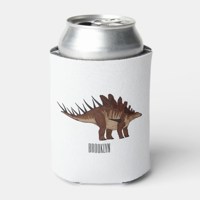 Kentrosaurus cartoon illustration  can cooler (Can Front)