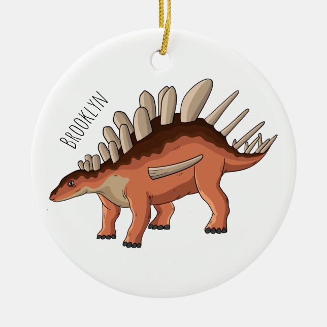 Kentrosaurus cartoon illustration ceramic tree decoration (Front)