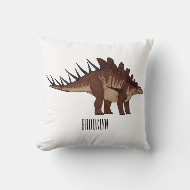 Kentrosaurus cartoon illustration  cushion (Front)
