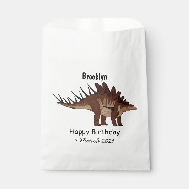 Kentrosaurus cartoon illustration favour bags (Front)
