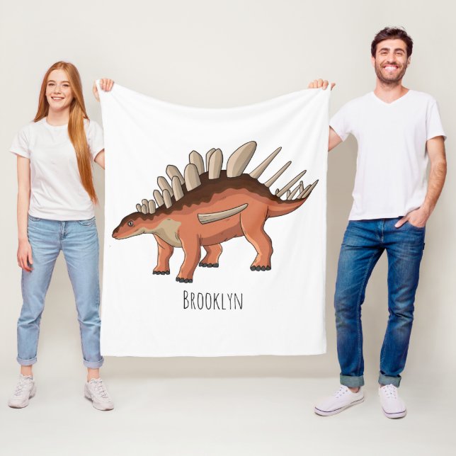 Kentrosaurus cartoon illustration  fleece blanket (In Situ)