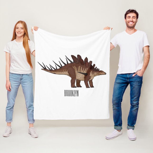 Kentrosaurus cartoon illustration  fleece blanket (In Situ)