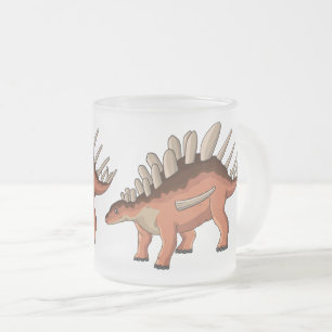 Kentrosaurus cartoon illustration frosted glass coffee mug