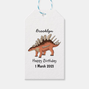 Kentrosaurus cartoon illustration gift tags