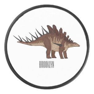 Kentrosaurus cartoon illustration  hockey puck