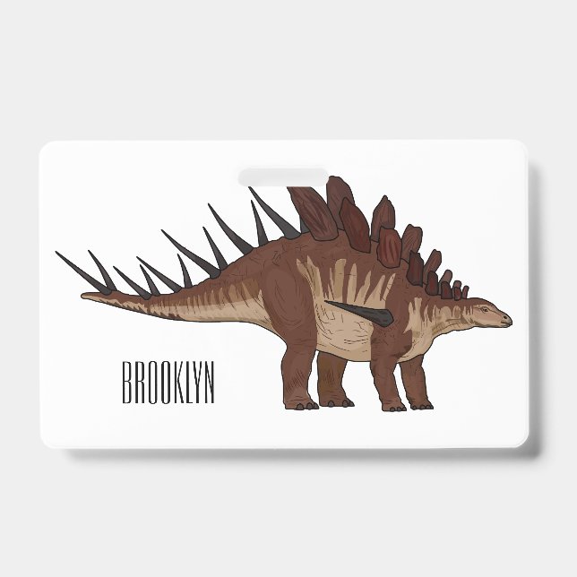 Kentrosaurus cartoon illustration  ID badge (Front)