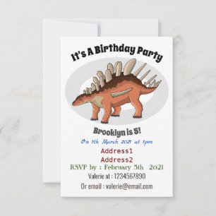 Kentrosaurus cartoon illustration invitation