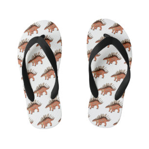 Kentrosaurus cartoon illustration kid's flip flops