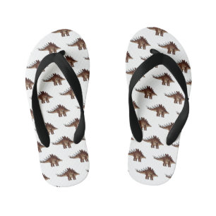 Kentrosaurus cartoon illustration  kid's flip flops