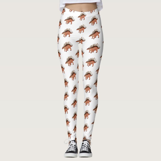 Kentrosaurus cartoon illustration  leggings (Front)