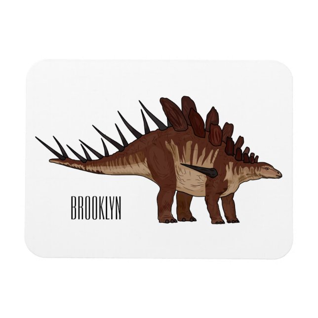 Kentrosaurus cartoon illustration  magnet (Horizontal)