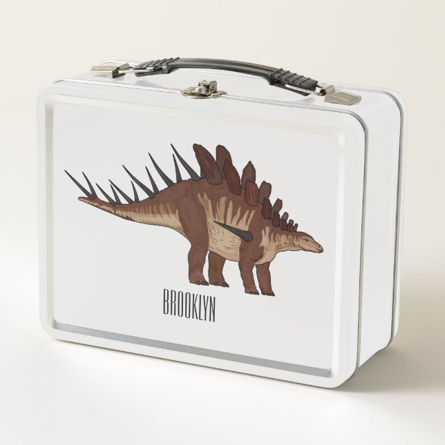 Kentrosaurus cartoon illustration  metal lunch box (Front)
