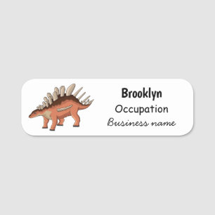 Kentrosaurus cartoon illustration name tag