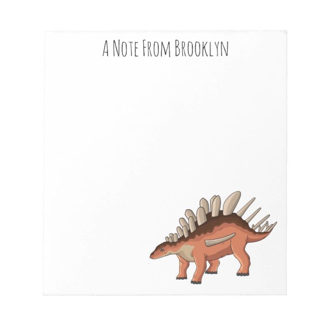 Kentrosaurus cartoon illustration  notepad (Front)