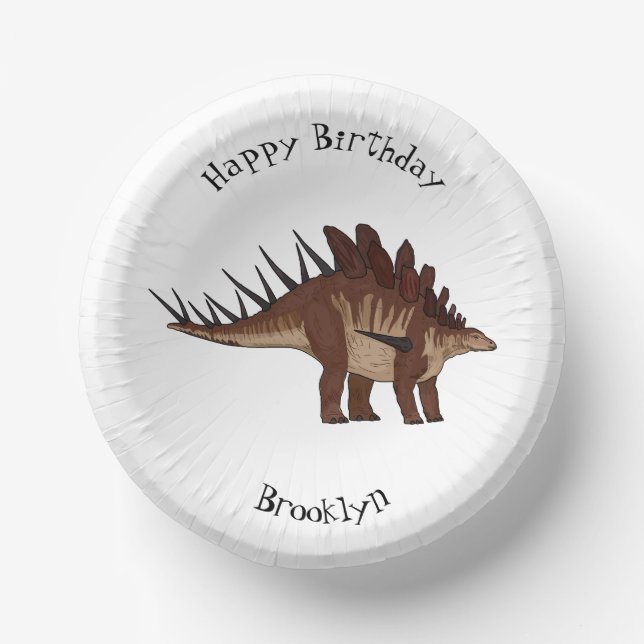 Kentrosaurus cartoon illustration paper plate (Front)