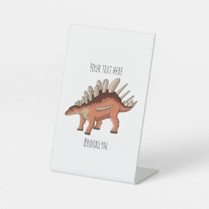 Kentrosaurus cartoon illustration pedestal sign