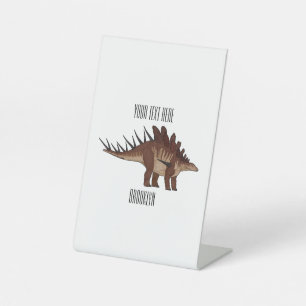 Kentrosaurus cartoon illustration pedestal sign