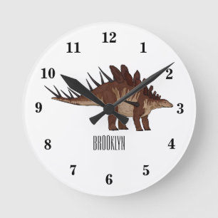 Kentrosaurus cartoon illustration  round clock