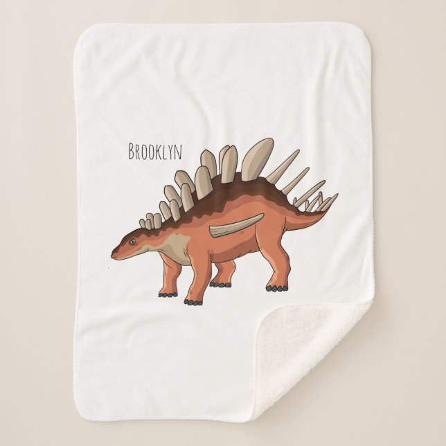 Kentrosaurus cartoon illustration sherpa blanket (Front)