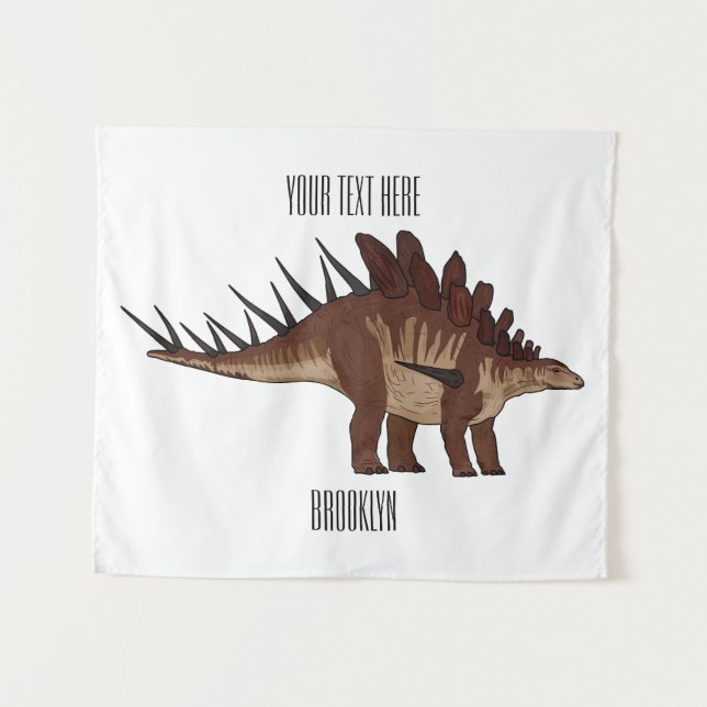 Kentrosaurus cartoon illustration  tapestry (Front (Horizontal))