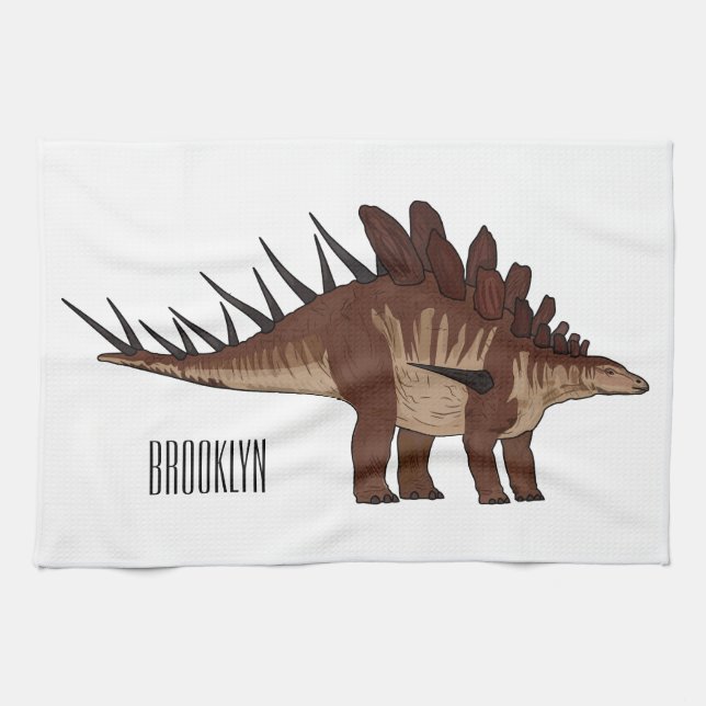 Kentrosaurus cartoon illustration  tea towel (Horizontal)