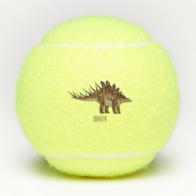 Kentrosaurus cartoon illustration  tennis balls (Front)